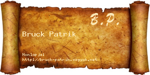 Bruck Patrik névjegykártya